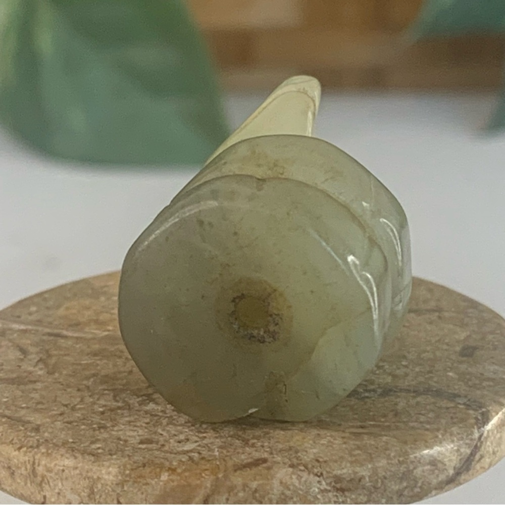 Vintage Chinese Zodiac Jade Snake Pendant Bead Hand Carved Miniature Animal 1.2" - Picture 10 of 11